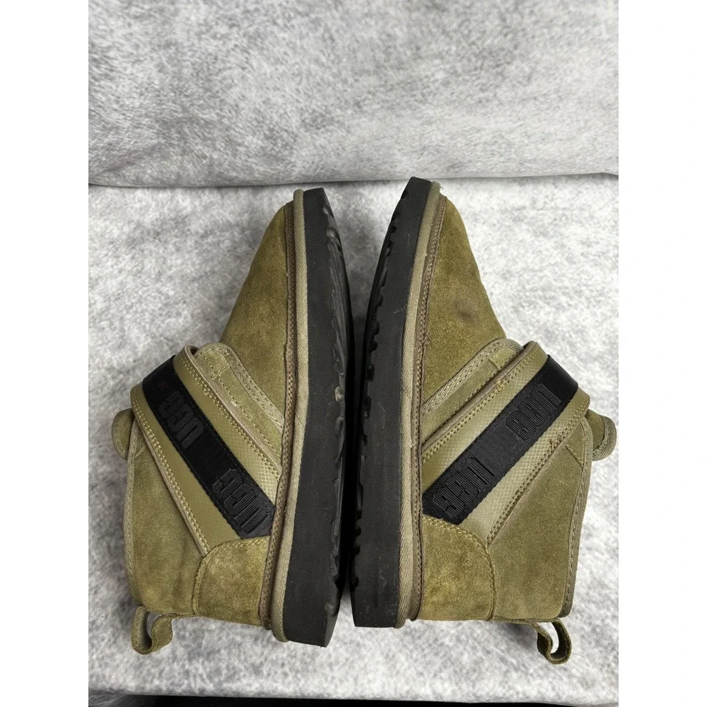 UGG Neumel Boot Snapback Low Strap Suede Shearling Lined Slip-On in Green Size 8